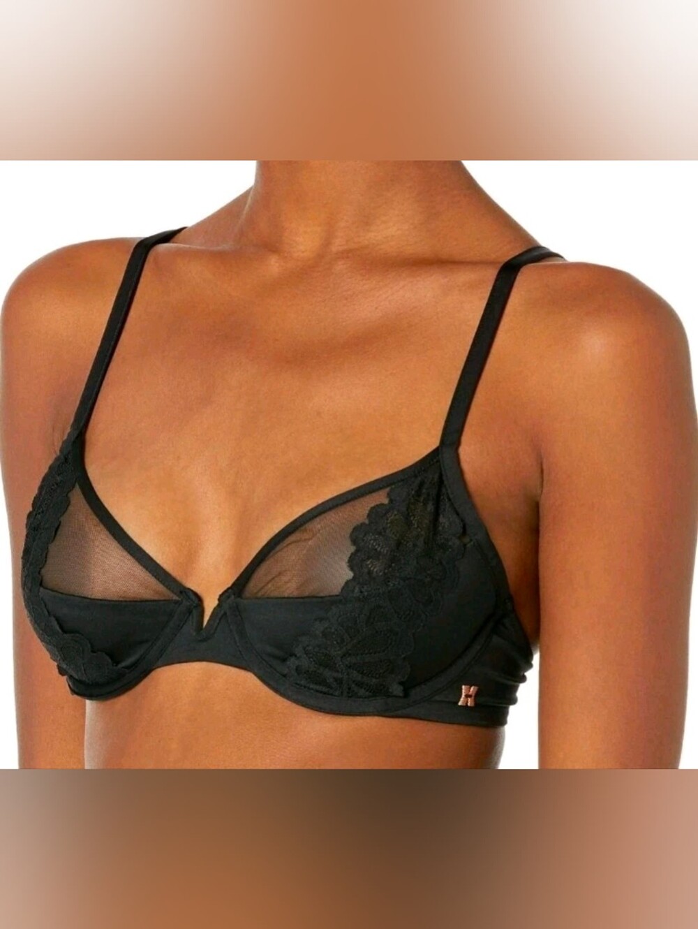 Savage X Fenty Savage Not Sorry Half Cup Bra Caviar 34DD $65 MSRP